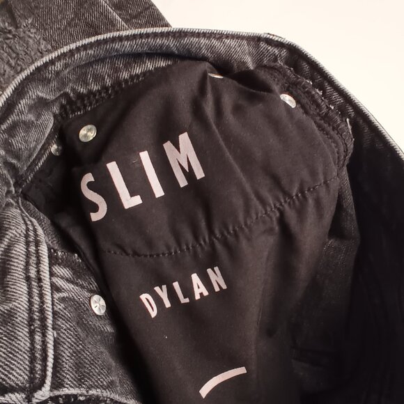 Mens River Island Buttonfly Jeans Size 30x32 Dylan Slim Charcoal Grey - Picture 7 of 11